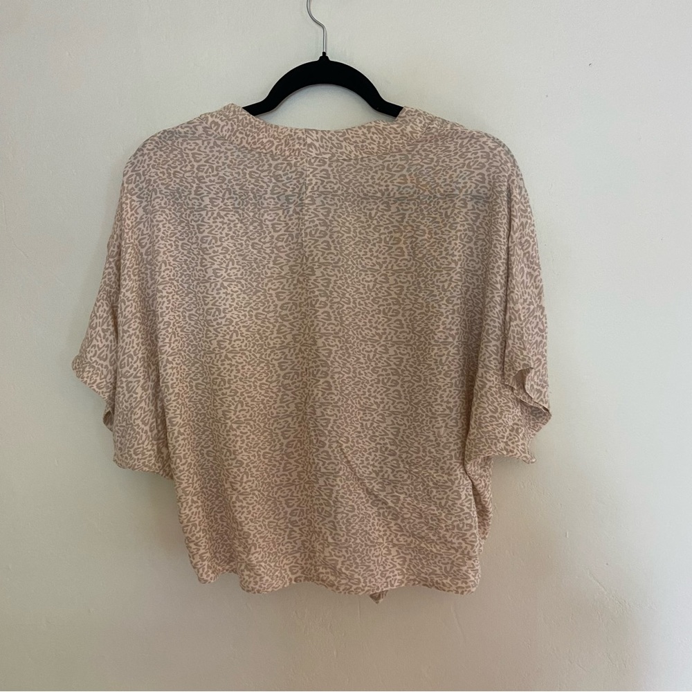 3/$15 Tie-Front Leopard Print Blouse - Picture 5 of 5